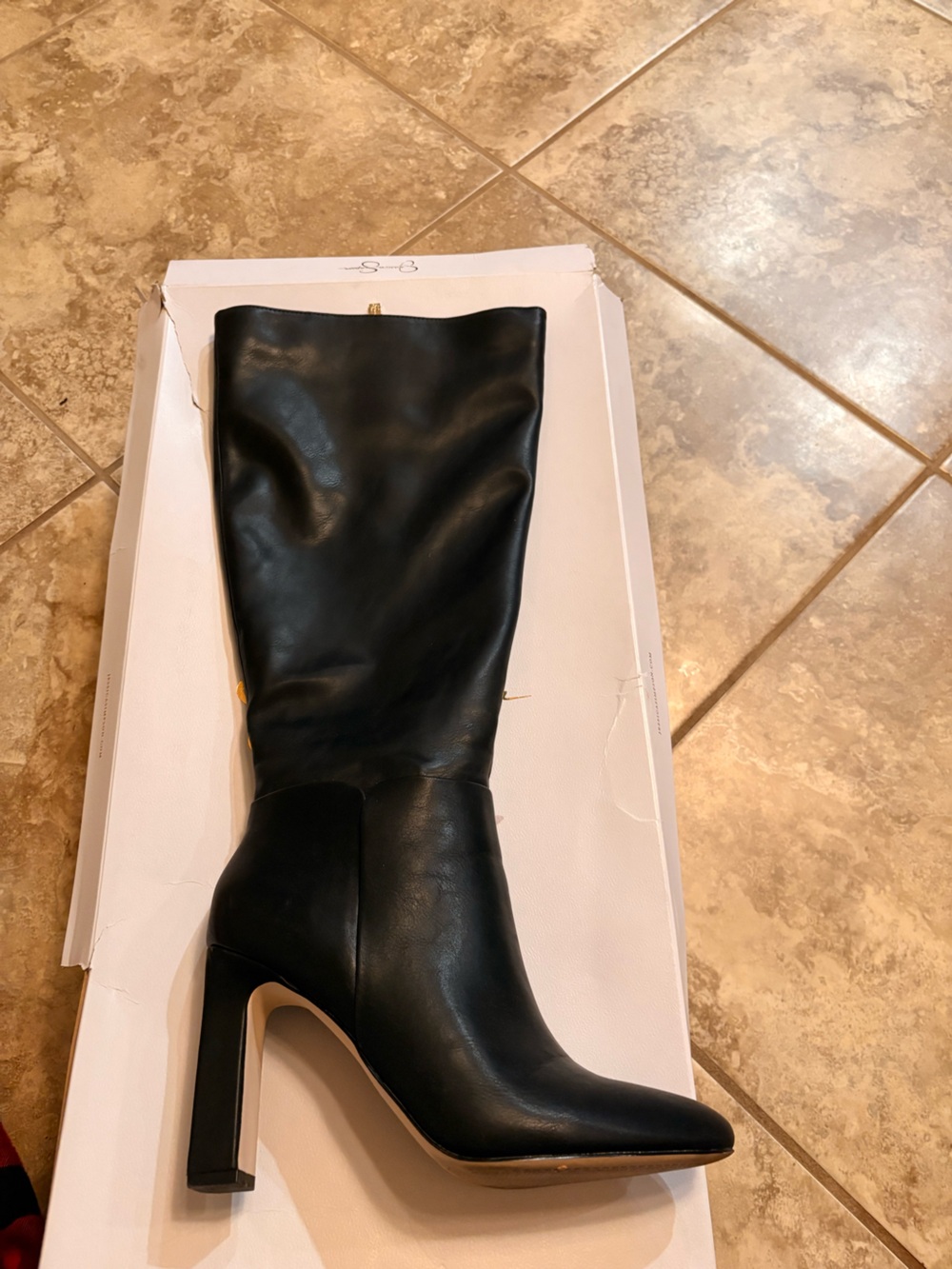 Jessica Simpson Black Knee Boot Box with Gold Logo